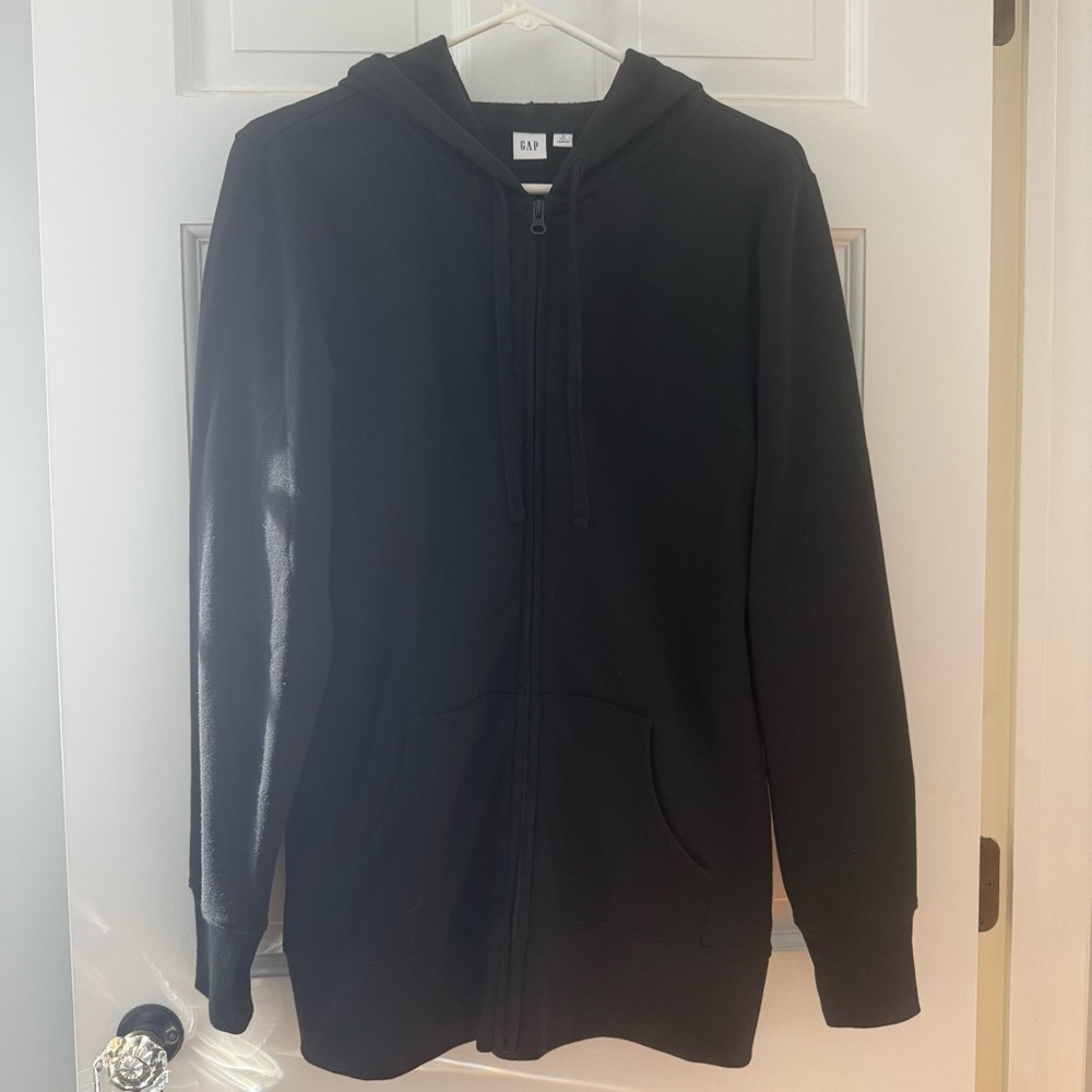 GAP Black Full-Zip Women’s Hoodie/Hooded Sweatshirt, Size Small/Tall